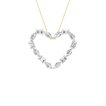 2.40ct Emerald & Marquise Certified Lab Diamond Pendant