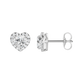 1.25ct Heart Certified Single Halo Lab Diamond Earring