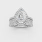 3.90ct Pear Certified Single Halo Lab Diamond Ring